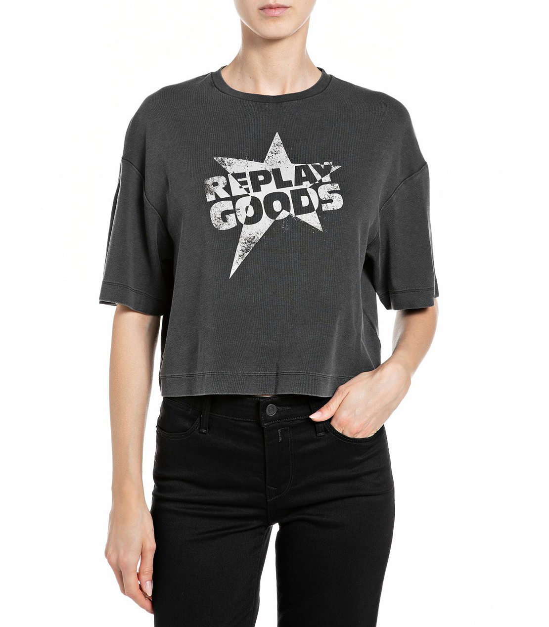 ガーメントダイコットンストレッチスターTシャツ 詳細画像 ブラックボード 1